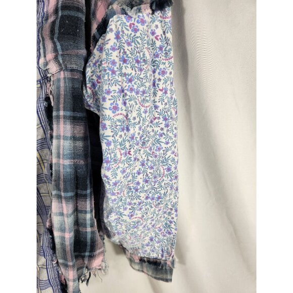 NWT Blue Velvet Womens Shirt Button Up Unique Mixed Pattern Boho Western L - Picture 4 of 6